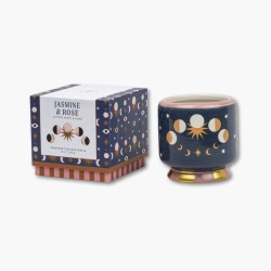 Vela A Dopo Moon Phases Jasmine & Roses – cerámica floral lunar