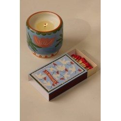 A Dopo Caja Cerillas Flower Orange Paddywax – diseño floral vibrante