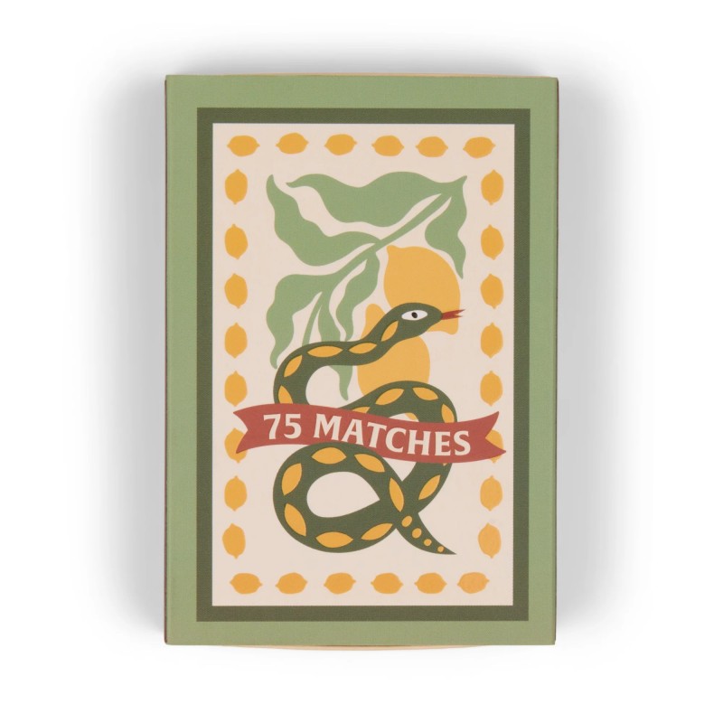 A Dopo Caja Cerillas Snake Yellow Paddywax – diseño serpiente exótico